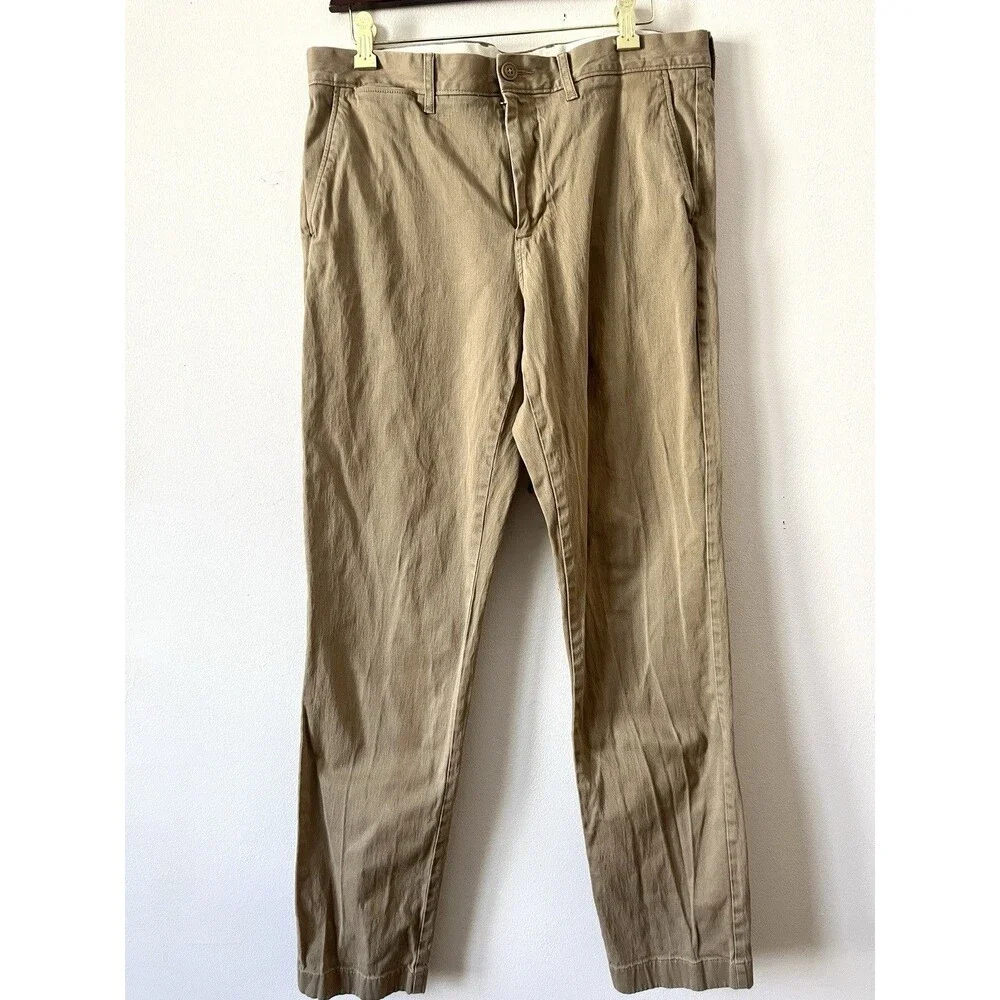 J.Crew 770 Straight Stretch Chino Pants Men's 32x30 Khaki Casual Cotton